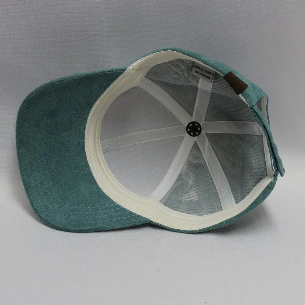 C.C Suede Removable Fur Pom Teal Baseball Cap